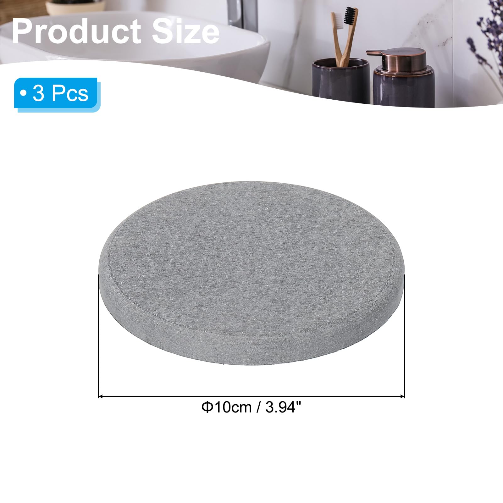 PATIKIL Round Diatomite Drink Coasters 4inch - Image 2