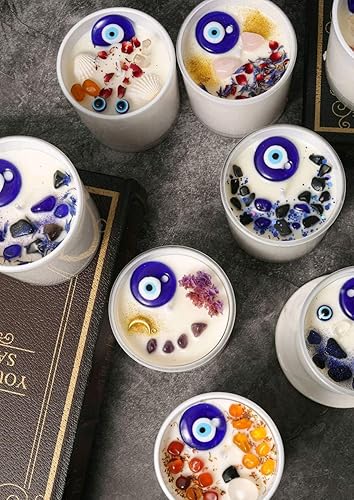 Vela contra el mal de ojo, decoración y regalos únicos contra el mal de ojo, vela de protección para curación, suerte, buena energía, protección