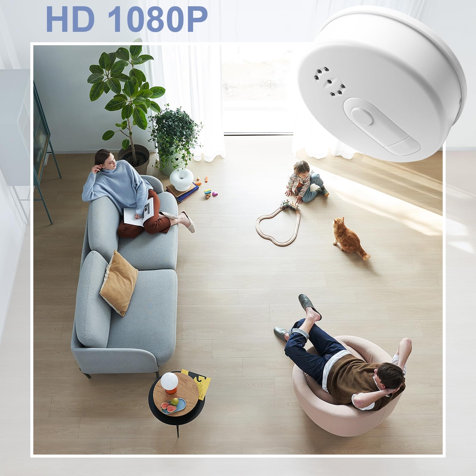 Camara Espia Oculta WiFi 5G/2.4G, Camara Vigilancia Invisible Interior HD 1080P, Minicamaras Espias Camufladas con App Control con Visión Nocturna/Detección de Movimiento para Hogar/Oficina