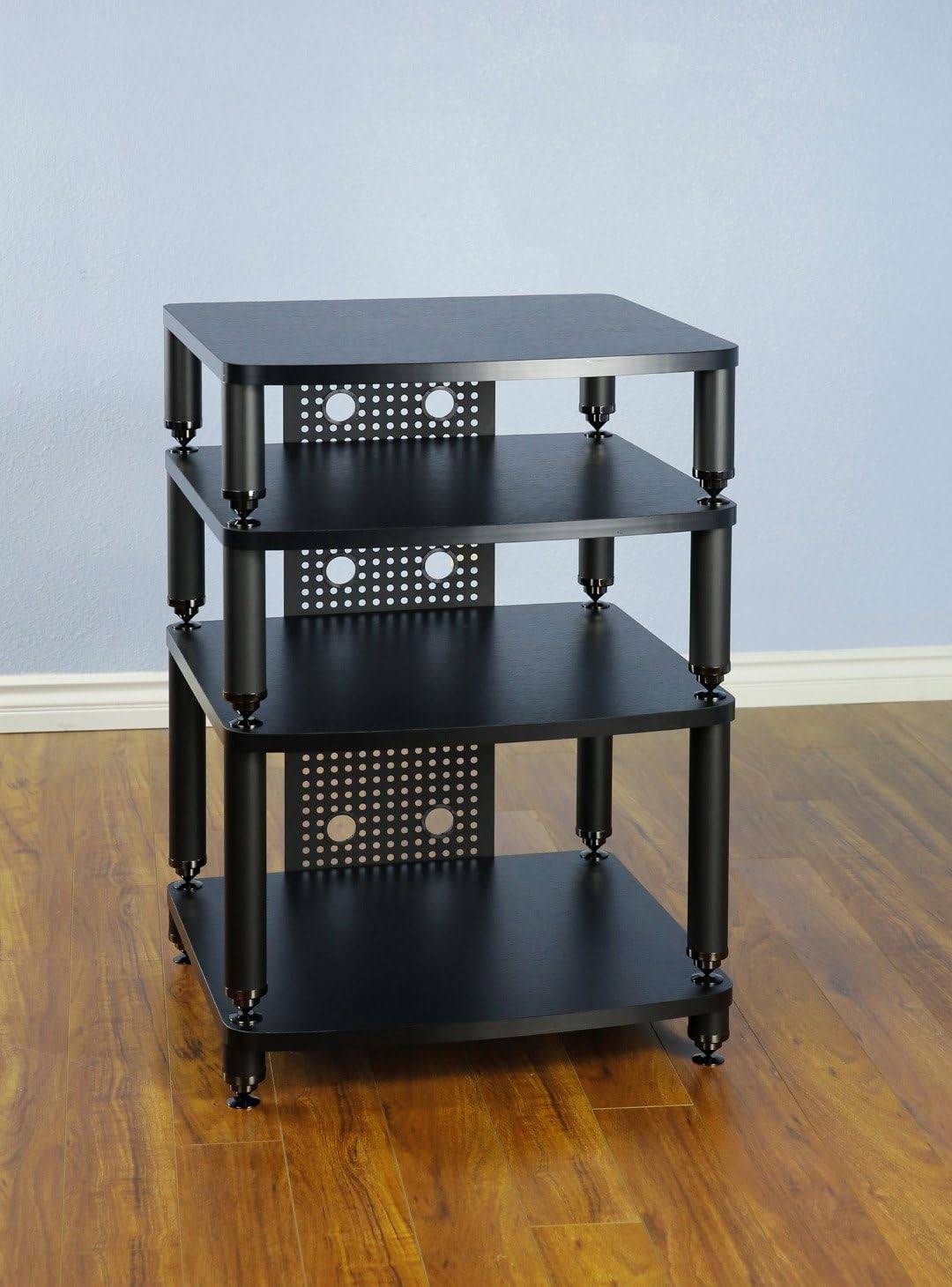 VTI Manufacturing 34444 4 Black Poles 4 Black Shelf Professional Rack