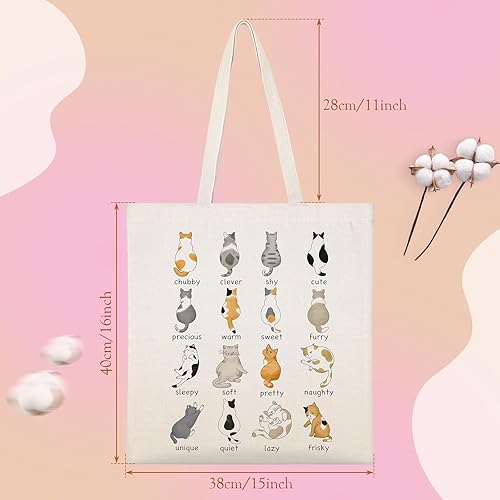 Miniatura 2 de Louise Maelys Bolsa de lona para mujer, de algodón, estética, de algodón, para la escuela, compras, playa, comestibles, reutilizable, bolsa de