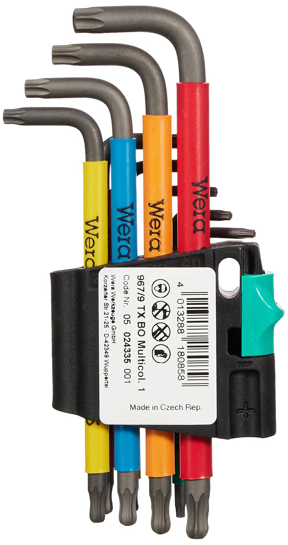 WERA 967 SPKL / 9 TORX Bo Multicolour Set of Allen Key, Blacklaser, 9 sztuk, 05024335001