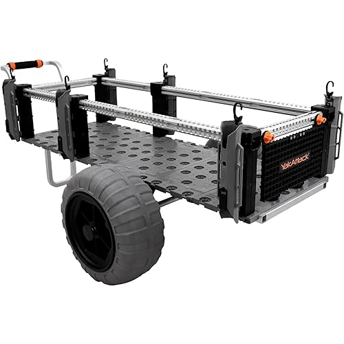 YakAttack SandRig Surf Beach Cart | Heavy-Duty 20” x 54” Gear Hauler with 16” Balloon Tires | Adjustable Design for Fishing, Camping & Beach Trips | High-Capacity, Rust-Resistant Aluminum Frame