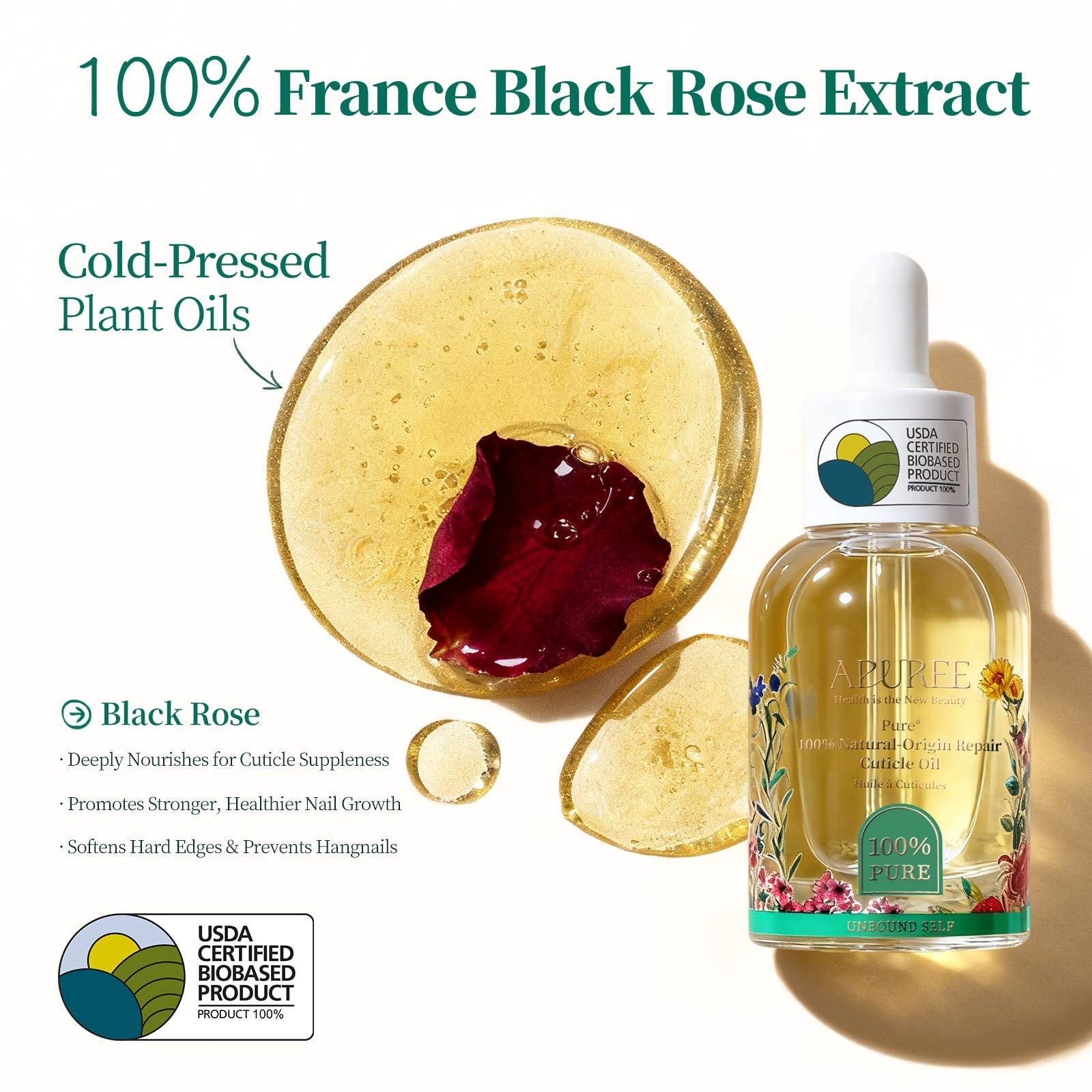 Apuree Bio-Based Cuticle Oil Nail Strengthener with Jojoba and Squalane