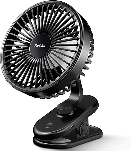 Amazon 最新版 超静音 Kyoka Usb扇風機 卓上 クリップ 首振り 車 扇風機 静音 小型 3段階風量 長時間連続使用 壁掛け Usb充電式 クリップ式 熱中症対策 旅行 花火大会 会社 野球観戦 卓上扇風機 ブラック Kyoka 卓上扇風機