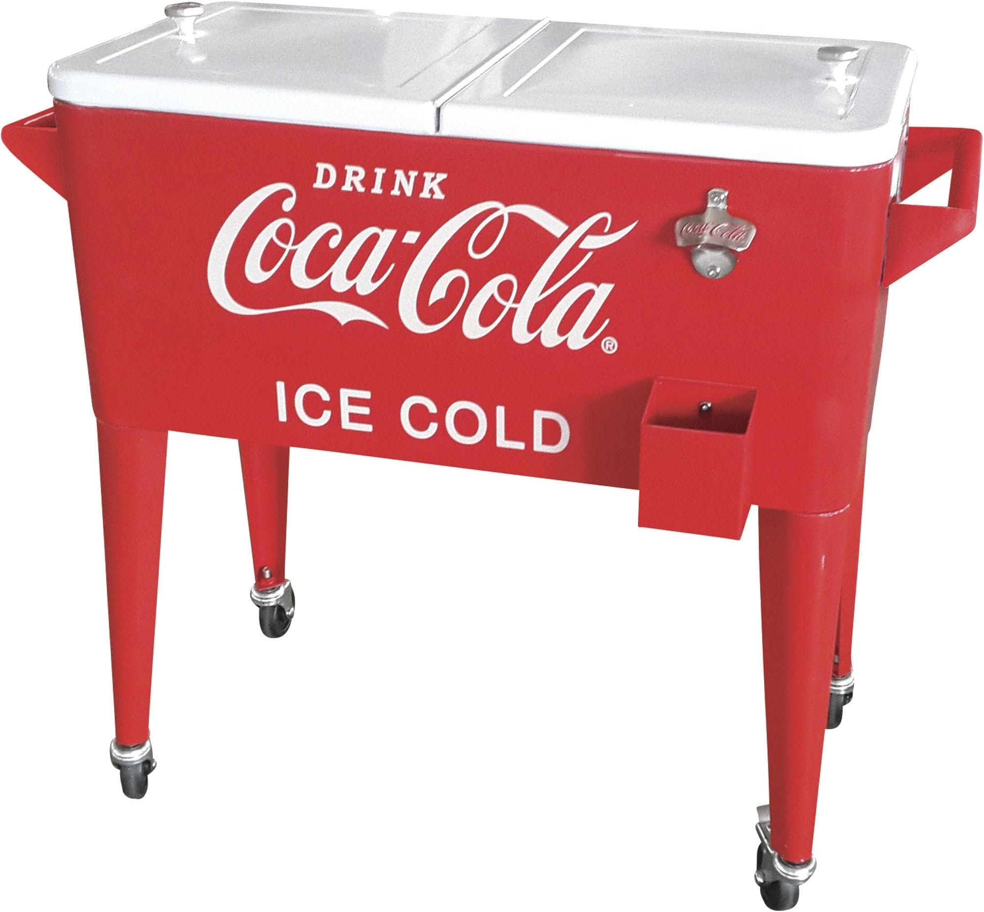 80-Quart Rolling Retro Coca-Cola Cooler