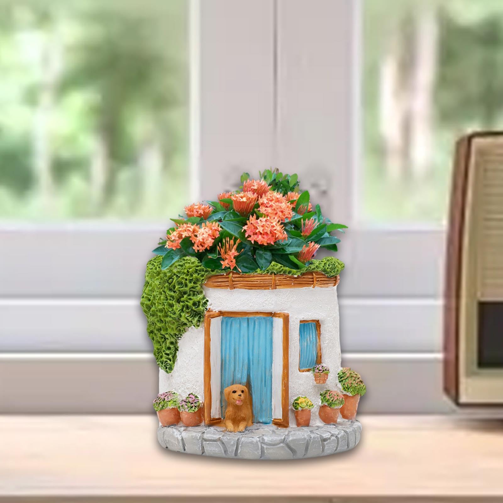 IEUDNS Garden House Vaso Pote de Flores Pote de Flores Escultura