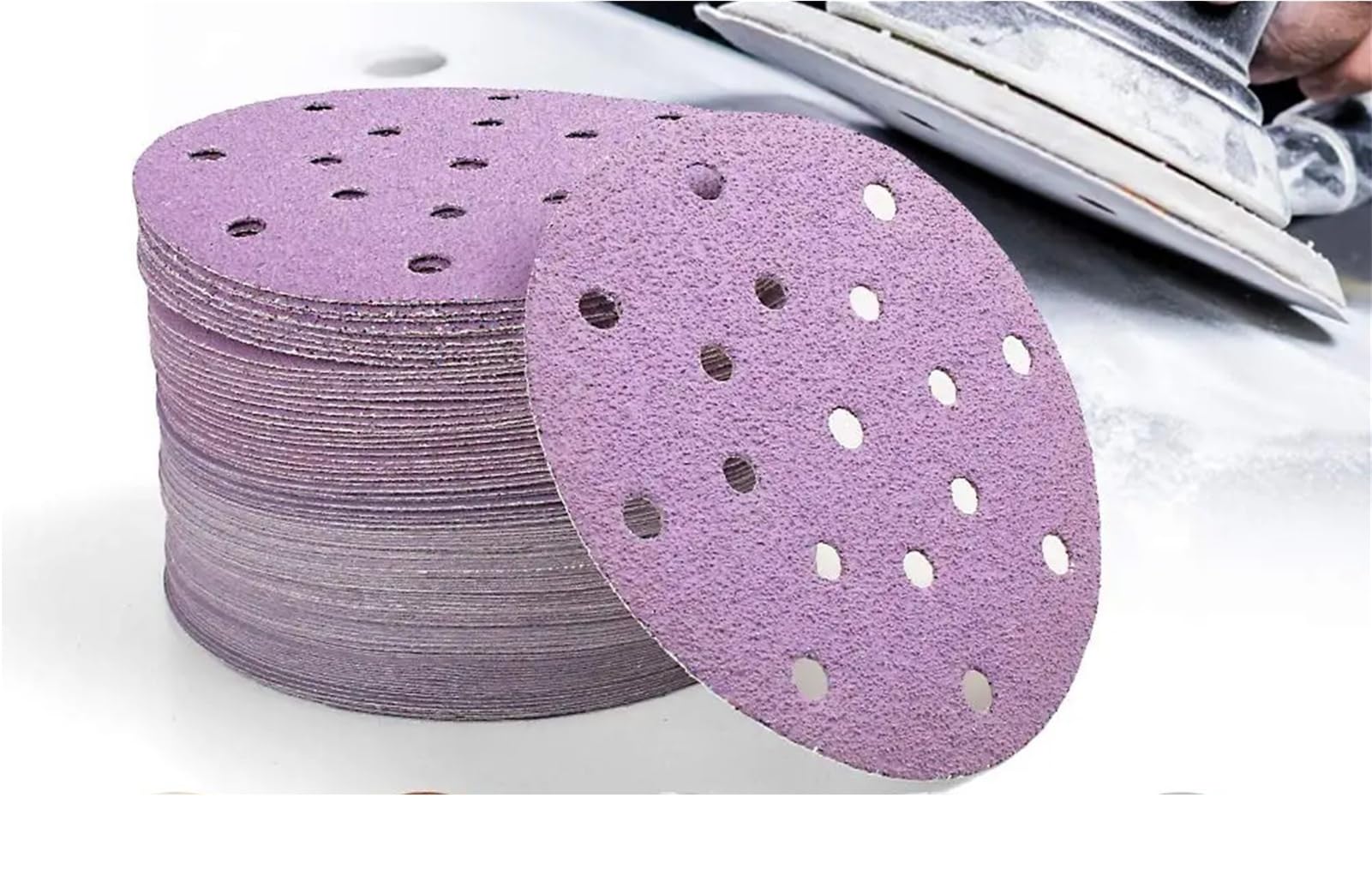 6-calowe 17-otworowe tarcze szlifierskie - papier ścierny o ziarnistości 60-2000 na mokro i sucho do zastosowań motoryzacyjnych(600 Grit 10 Pcs)