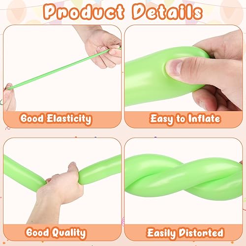 Miniatura 3 de 100 globos largos de 260 globos arcoíris para guirnalda de globos, engrosamiento, látex delgado, torcido, animales, modelado, Navidad, cumpleaños,