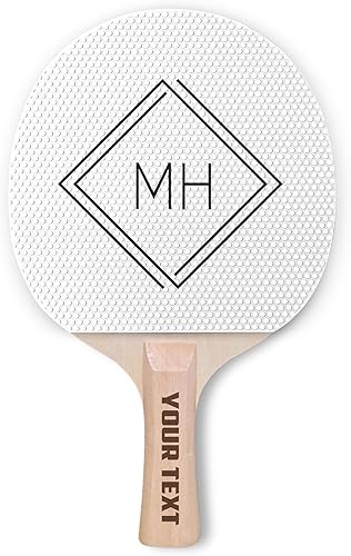 Miniatura 8 de Pala de ping pong personalizada con nombre o iniciales Elige entre 12 diseños personalizados impresos en goma blanca con baches Regalo divertido