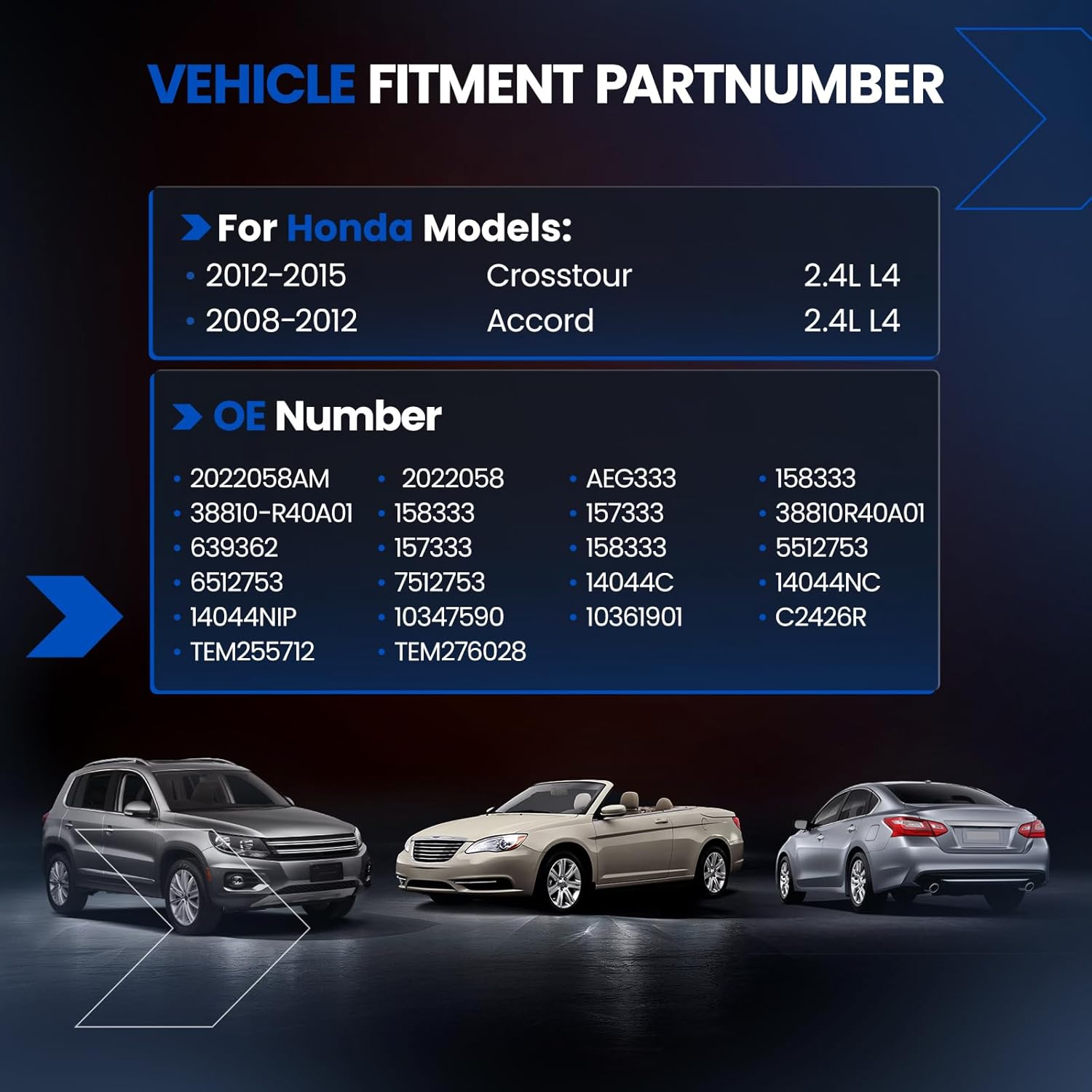 158333 A/C Compressor Air Conditioning with Clutch Compatible with Honda Crosstour 2012-2015 L4 2.4L GAS, Compatible with Honda Accord 2008-2012 L4 2.4L GAS