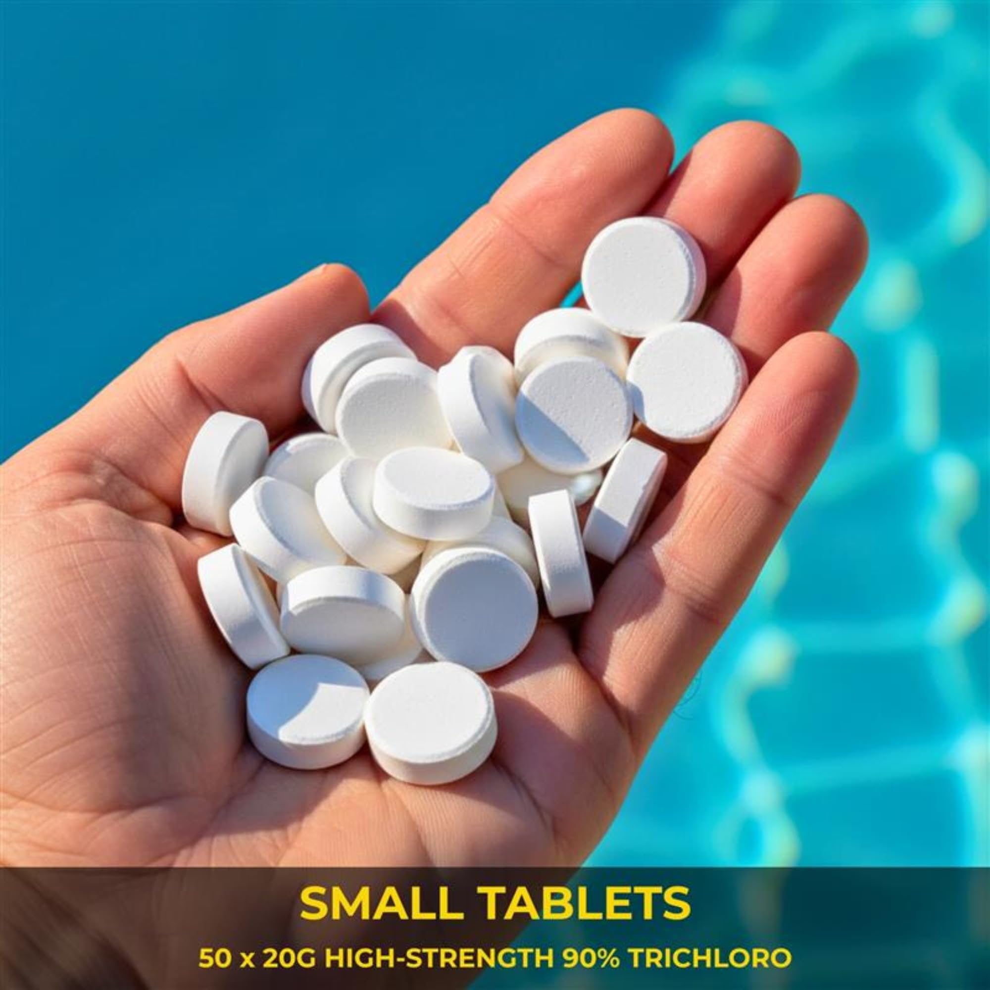 SHATCHI BLUE SPARKLE – Dispenser Di Pastiglie Cloro Da 1 Kg (50x20g) A Rilascio Lento Per Piscine, Spa E Idromassaggio
