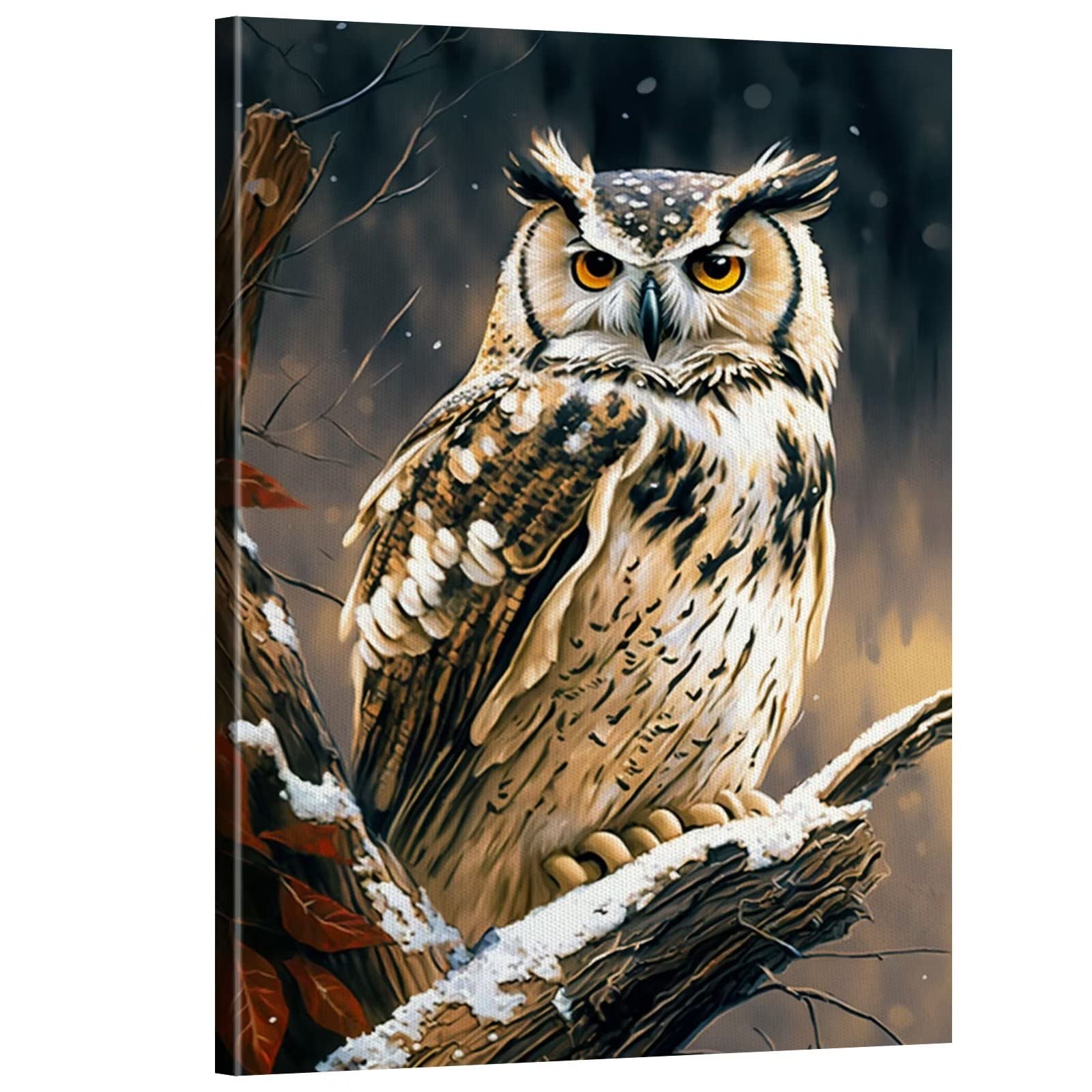 Trendy Wall Art Bathroom Wall Frameless Decor Print Cute Owl Canvas Poster Picture Bathroom Art Wall Fun Bathroom Decor 12x16 Inch