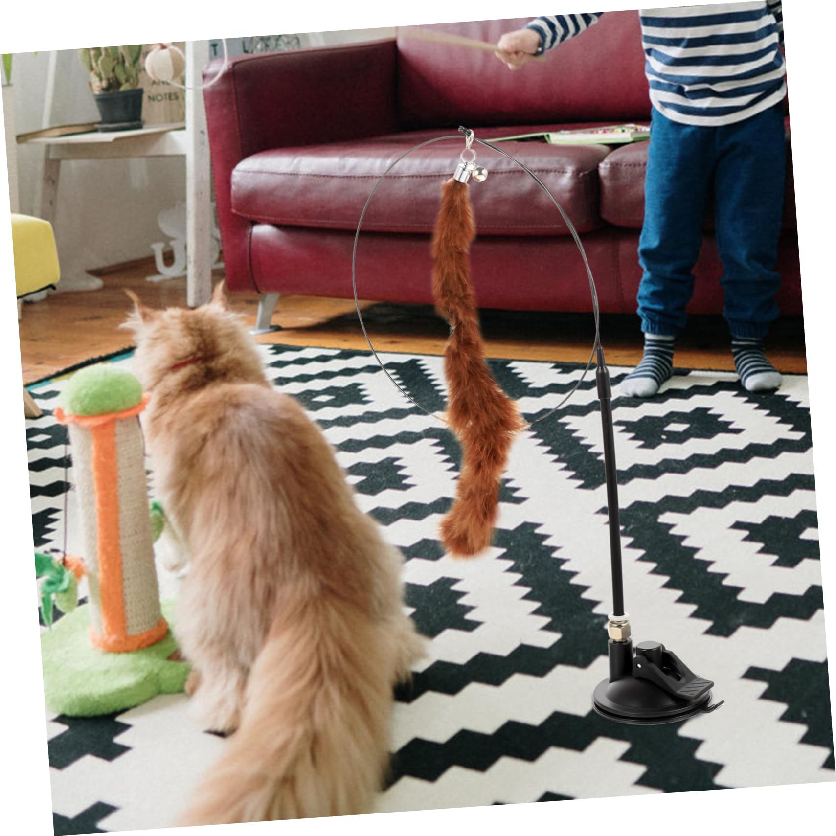 Yardwe Lot De 3 Jouets Interactifs pour Chat Mignons en Peluche avec Clochettes Et Bâtons pour Samuser en Intérieur 6 Pièces X 3