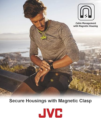 Miniatura 6 de JVC Negro y amarillo inalámbrico resistente al agua Pivot Motion Sport auriculares con bloqueo oído Fit HA-ET50BTB