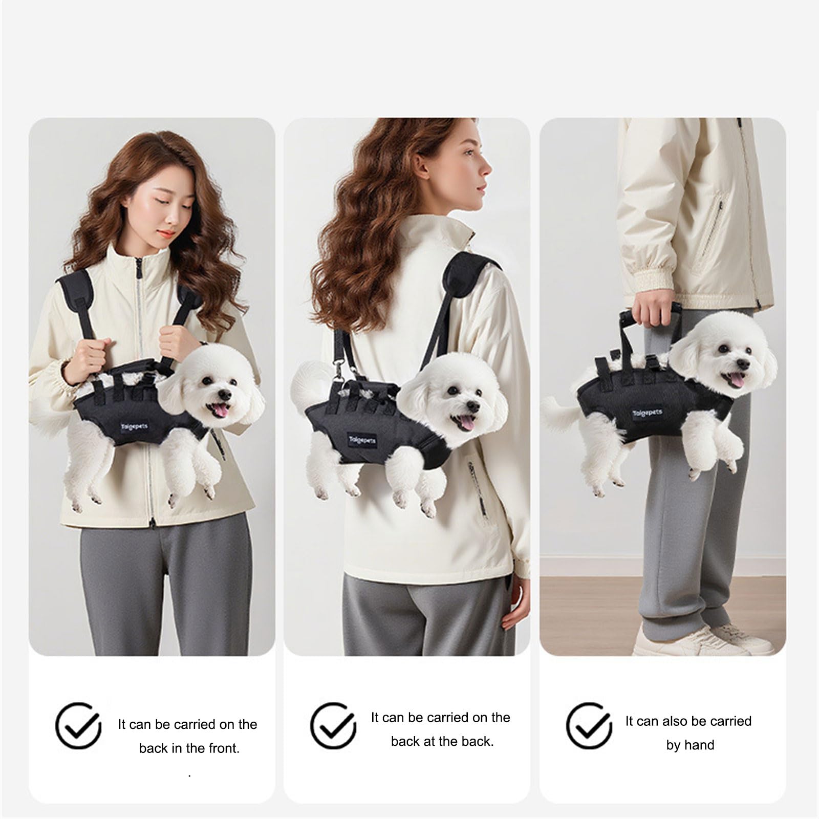 Bolsa de transporte para perros y gatos, mochila de hombro para mascotas, bolsa de viaje para perros al aire libre