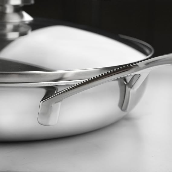 Demeyere 5-Plus Stainless Steel 11-inch Fry Pan with Glass Lid