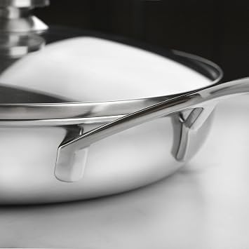 Demeyere 5-Plus Stainless Steel 11-inch Fry Pan with Glass Lid