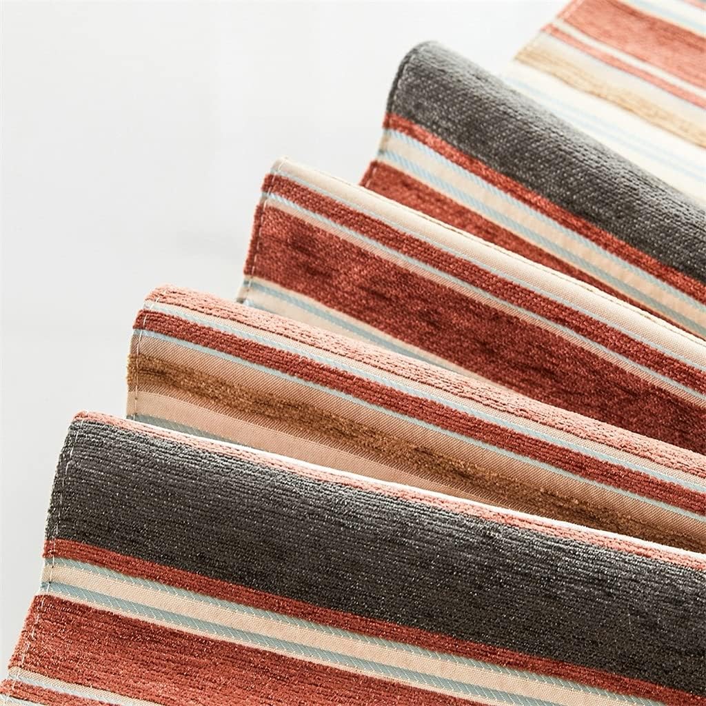 JSEIAJB Stripes Geometric Table Runners Cloth with Tassels Dining Decoration for Wedding Dinner Party(Dark Brown,33 cm x 210 cm)