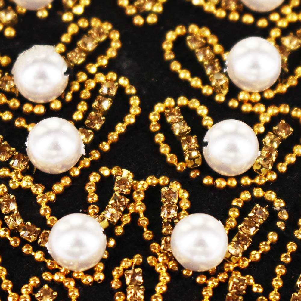 2 Appliques Brodées Couronne Cœur Perles - Pour Coudre Sur Vêtements, Sacs, Accessoires