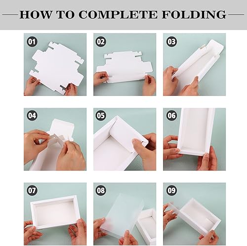 Miniatura 3 de 26 cajas rectangulares de papel kraft con tapa transparente, cajas de embalaje pequeñas de cartón para regalos de fiesta, dulces y manualidades, 6.5