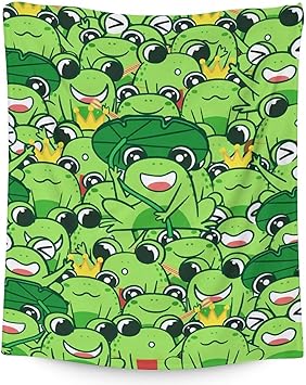 Mercuryelf Frog Throw Blanket - Soft, Fuzzy & Warm - 30x40 Inches Small Blankets for Lap, Crib - Green Novelty Throws Gift for Frog Lovers