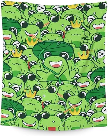 Mercuryelf Frog Throw Blanket - Soft, Fuzzy & Warm - 30x40 Inches Small Blankets for Lap, Crib - Green Novelty Throws Gift for Frog Lovers