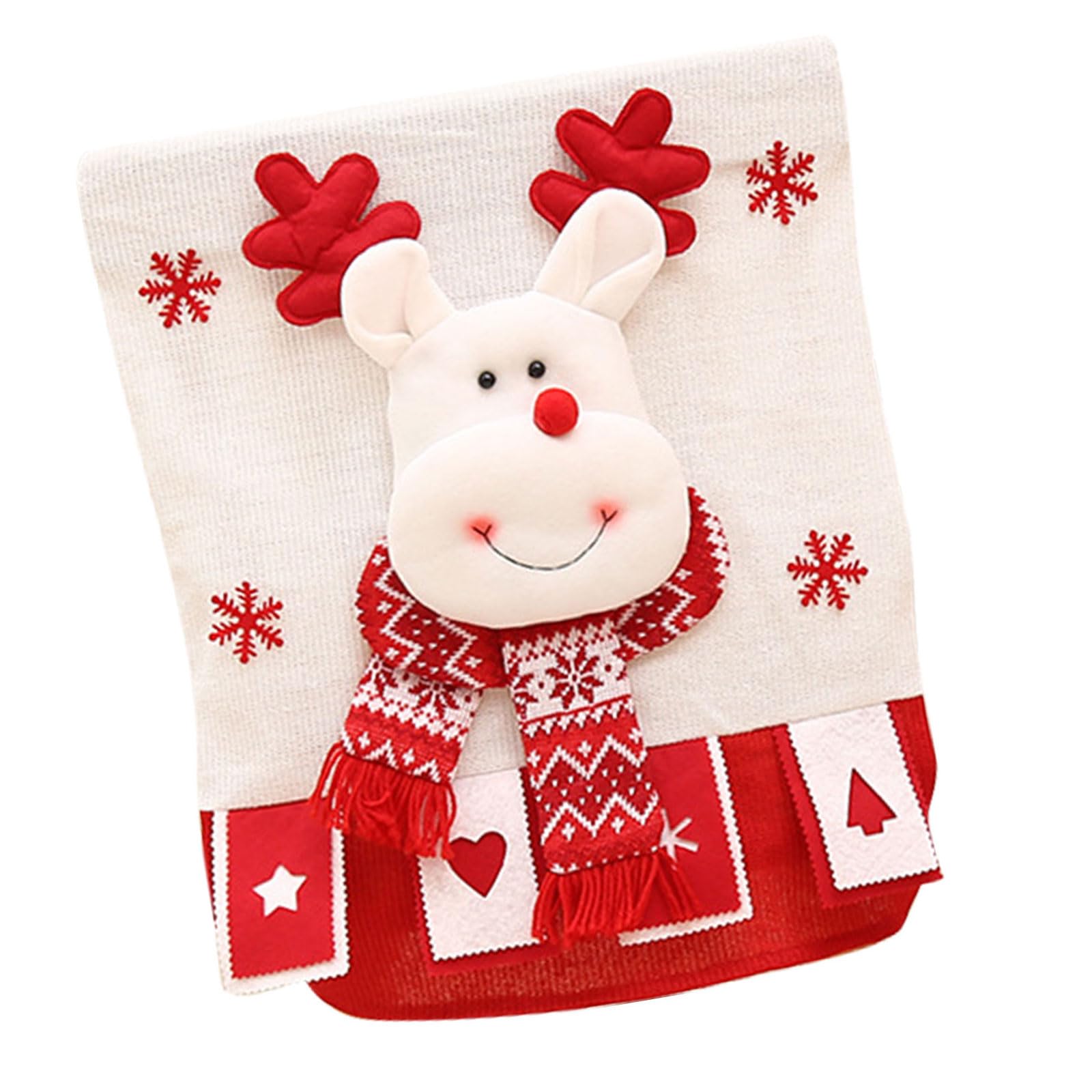 Elnwnnkc Santa Fabric Chair Cover Easy Install Sturdy Machine Washable for Kids Christmas Celebration Family Quick Install Holiday Chair Slipcover