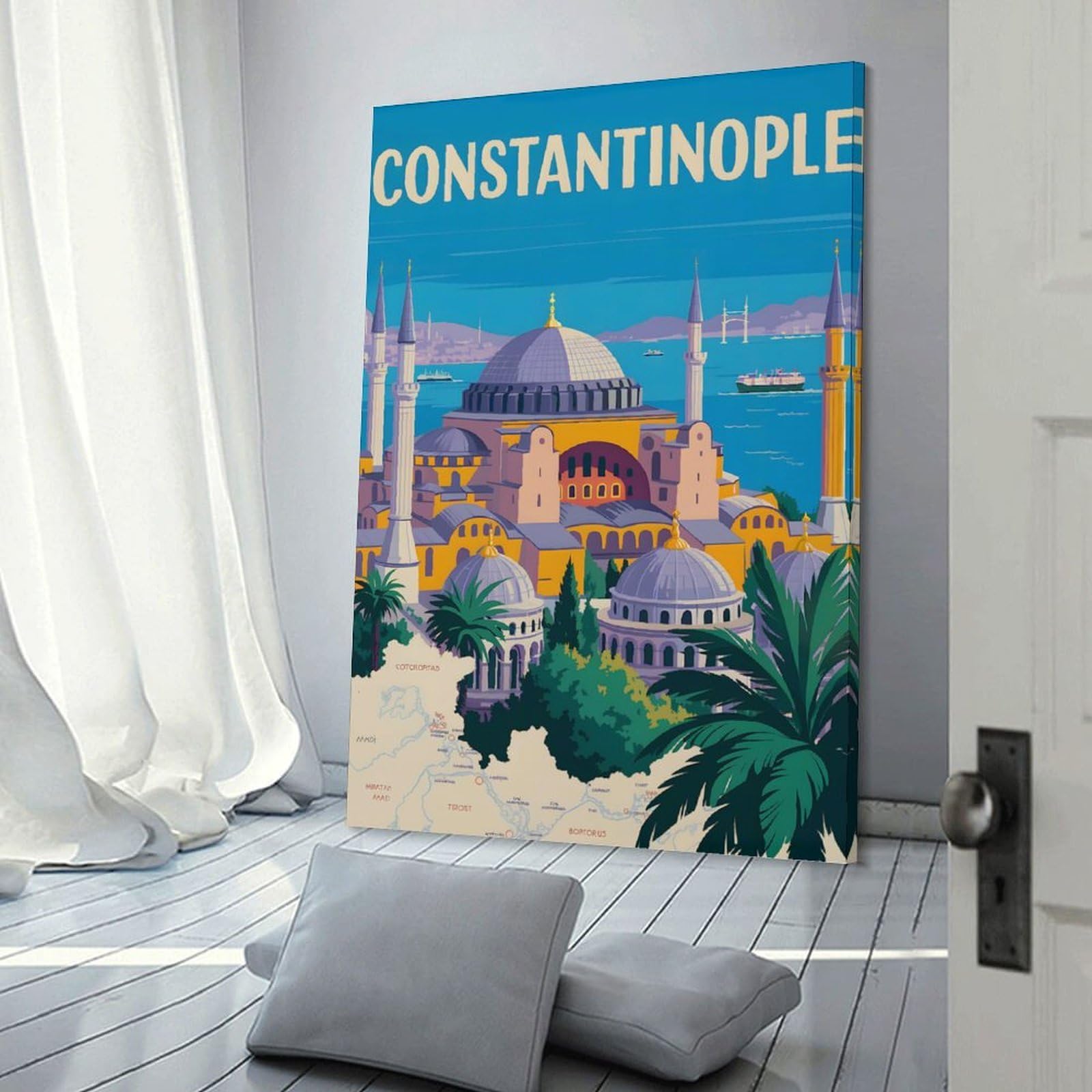 Junmoney Constantinople Travel (2) Canvas Art Print 20x30inch(50x75cm), for Art Walls, Layered Displays Or Homes, Decorative Artwork with Flexible Styling