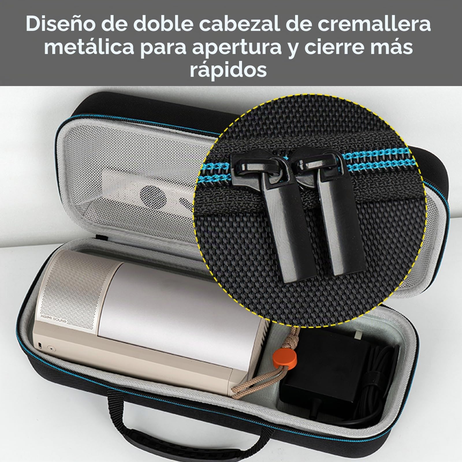 Funda de Transporte para XGIMI MoGo 3 Pro 1080P Mini proyector, Estuche de Viaje para MoGo 4 y Soporte Ajustable, Almacenamiento para el Mando a Distancia, Cargador y Otros Accesorios