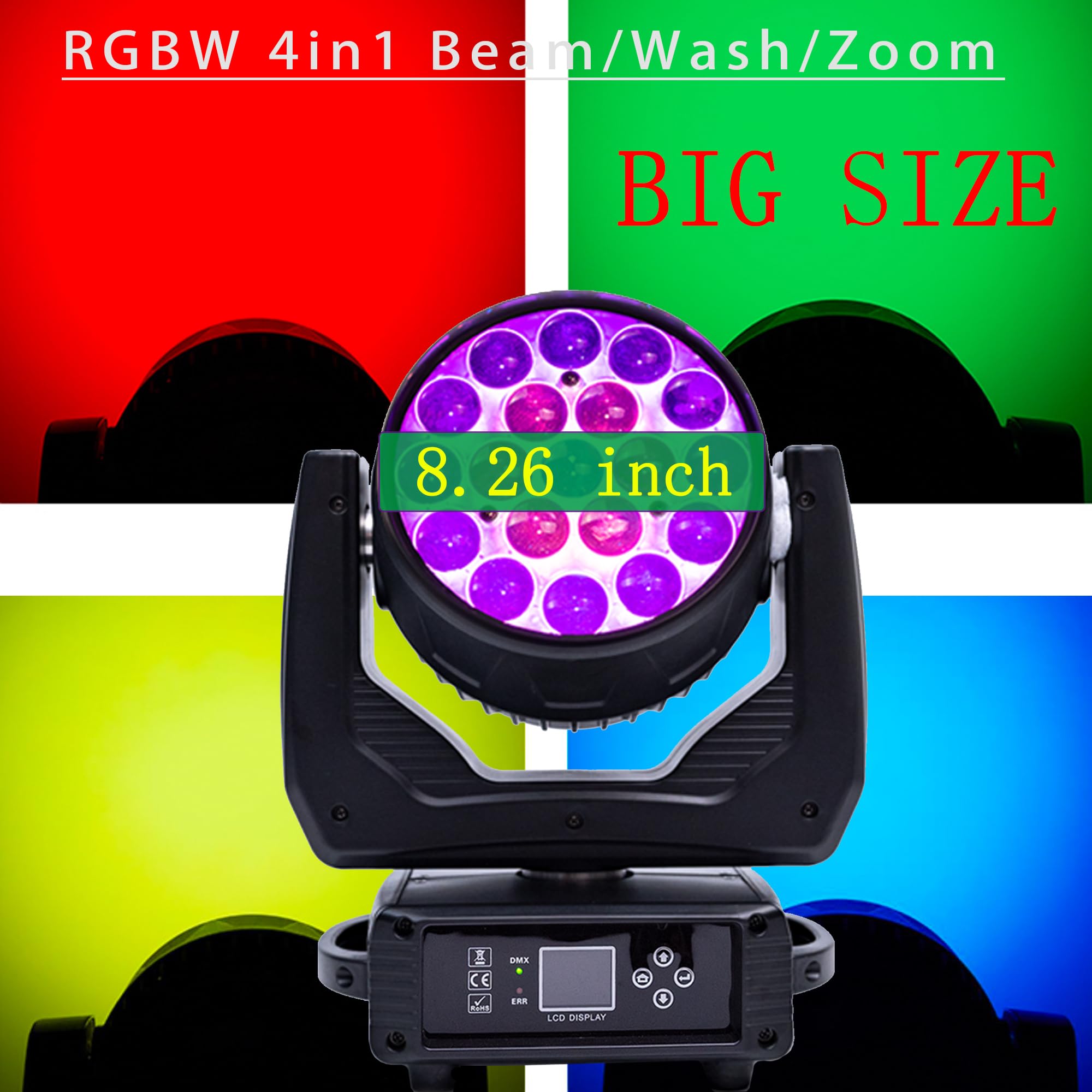 LEDムービングヘッド DJライト、40W RGBW ビームステージライト。DM Amazon.co.jp: LED ムービングヘッド DJ ライト 19x15W RGBW 4in1