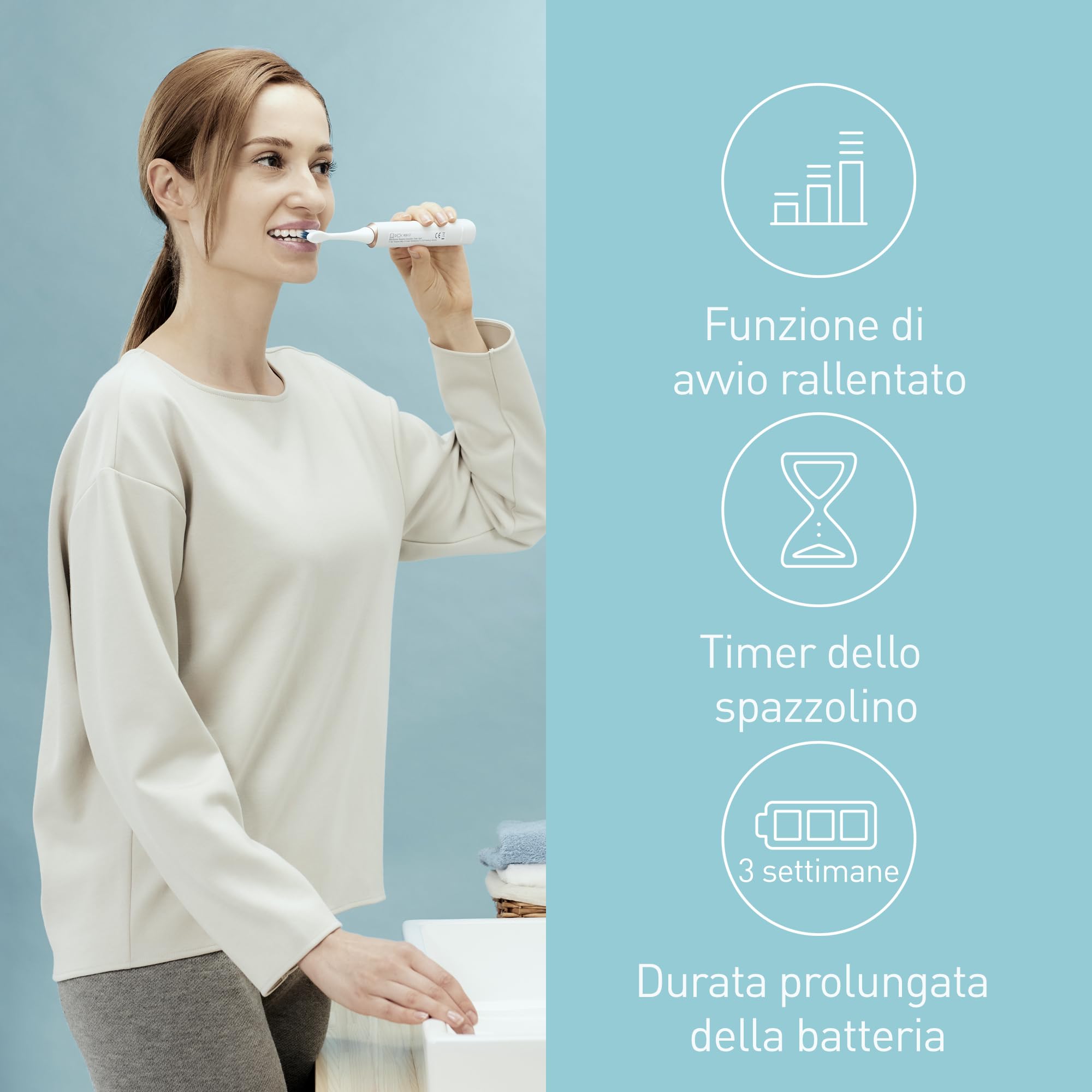 Panasonic EW-DC12 Spazzolino Elettrico a Vibrazioni Soniche, 3 modalità d'Uso, Movimento Orizzontale, Perfetto per Cura Tasche Paradontali, Bianco