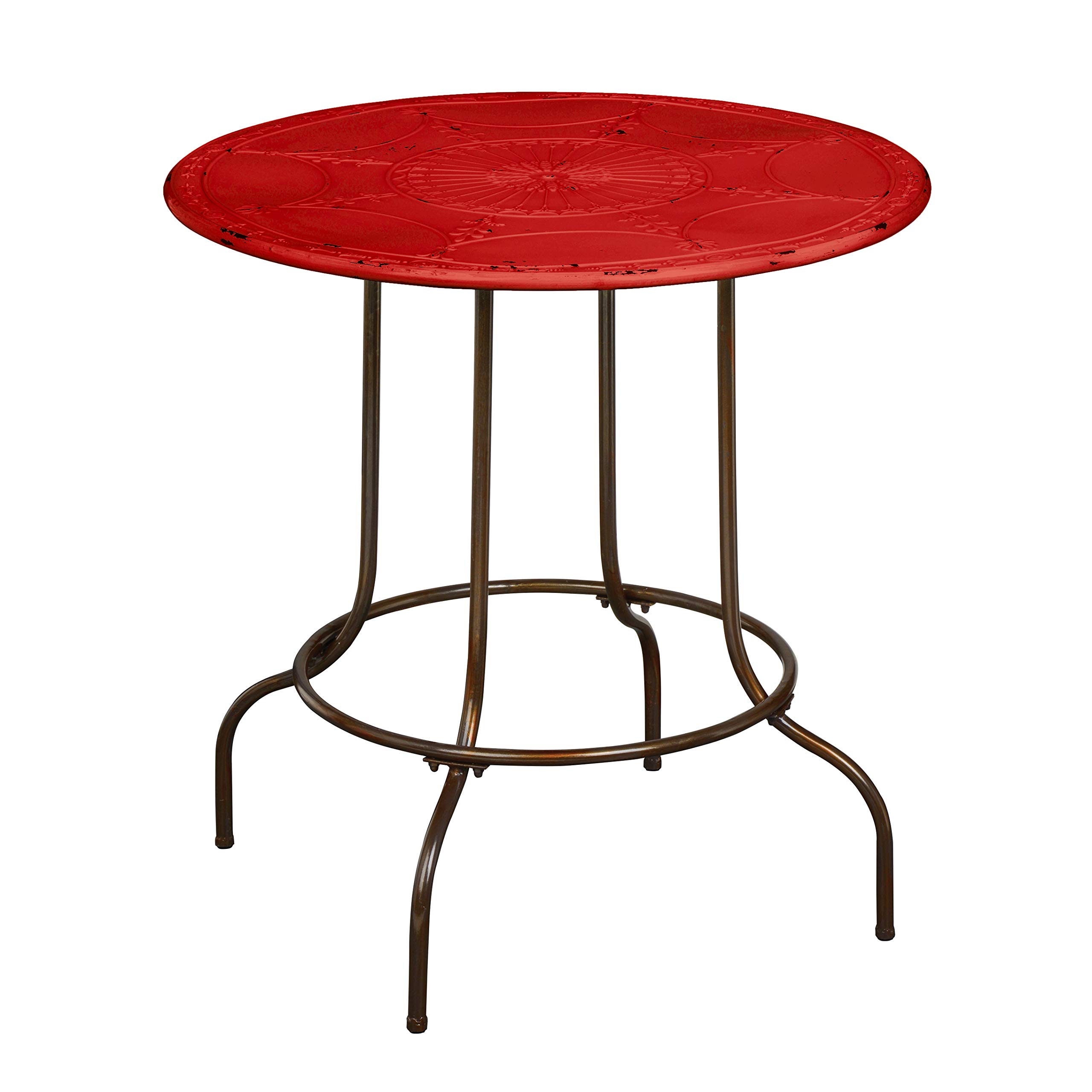 Premier Housewares Artisan Table, 78 x 77 x 77 cm, Red
