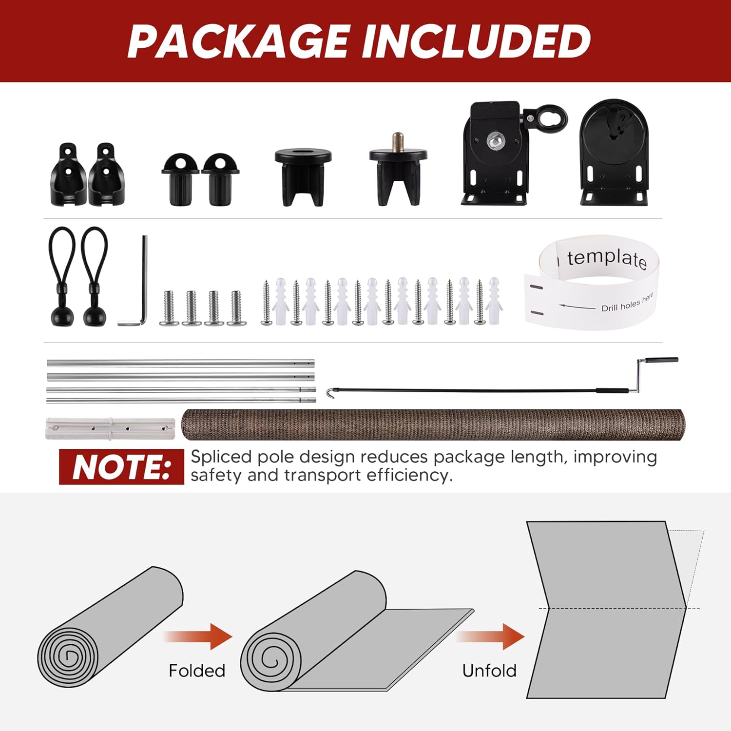 MEOOEM Outdoor Roller Shade 8'W x 8'H, Cordless Patio Shades Roll Up Blinds, 95% UV Block Privacy Sun Shade 200GSM HDPE for Pergola Gazebo Porch Deck, Mocha