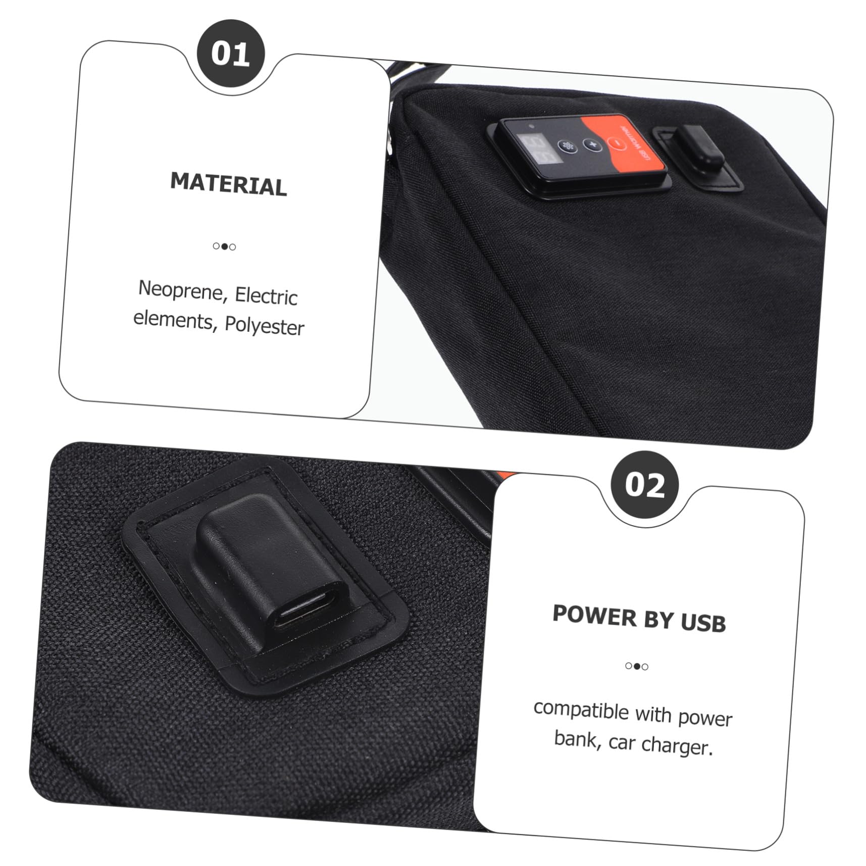 Calentador Negro Toallitas Húmedas Ñiño para Portátil USB