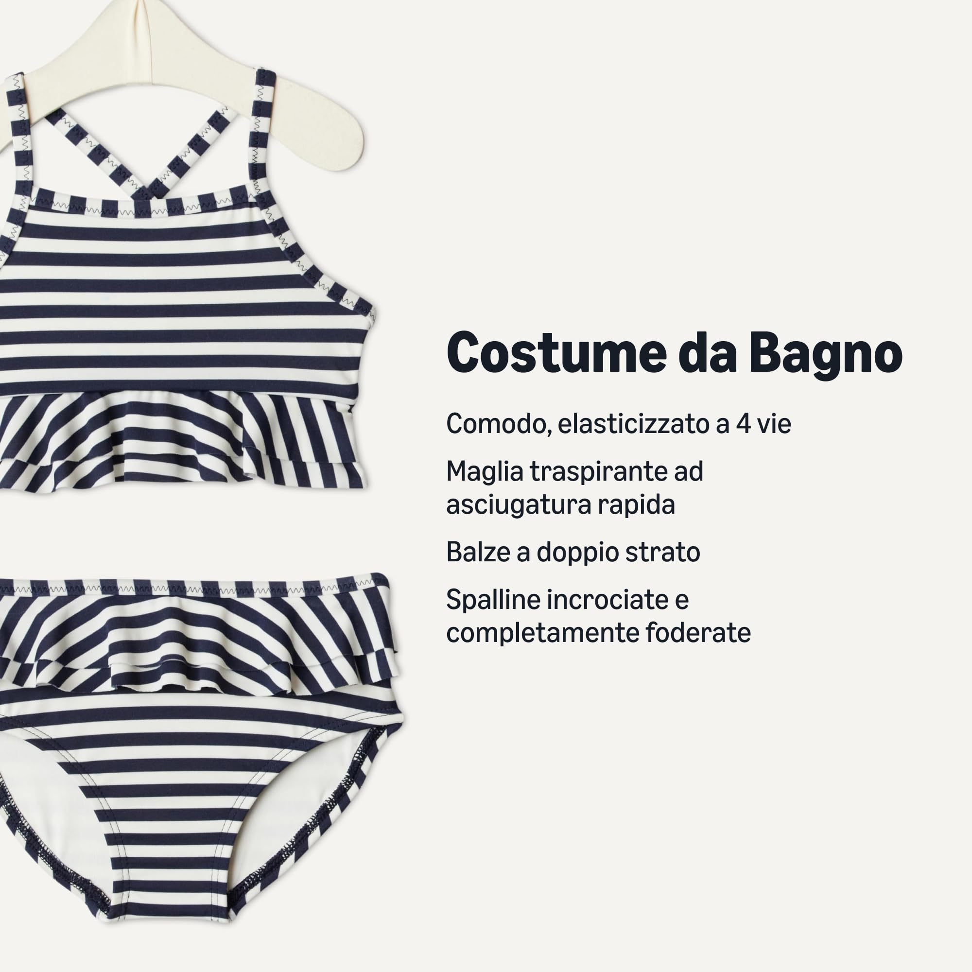 Amazon Essentials x Sofia Grainge Costume da Bagno Due Pezzi con Spalline Incrociate Bambine e ragazze
