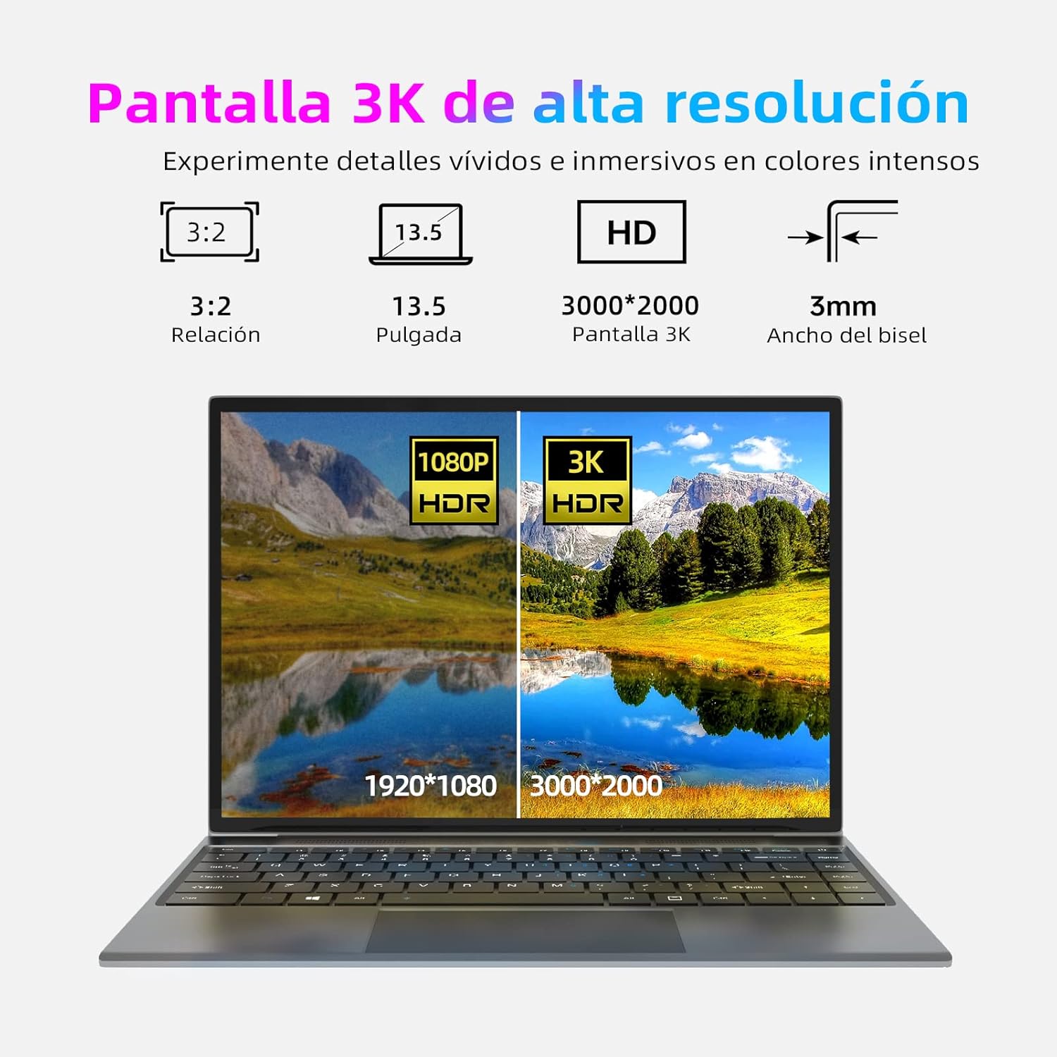 Morostron Computer Portatile 13,5 PC Portatile Windows 11, 8GB RAM 256GB SSD, Celeron N4120 Quad Core, pannello 3000x2000 IPS, tastiera retroilluminata, impronte digitali Morostron Computer Portatile 13,5 PC Portatile Windows 11, 8GB RAM 256GB SSD, Celeron N4120 Quad Core, pannello 3000x2000 IPS, tastiera retroilluminata, impronte digitali