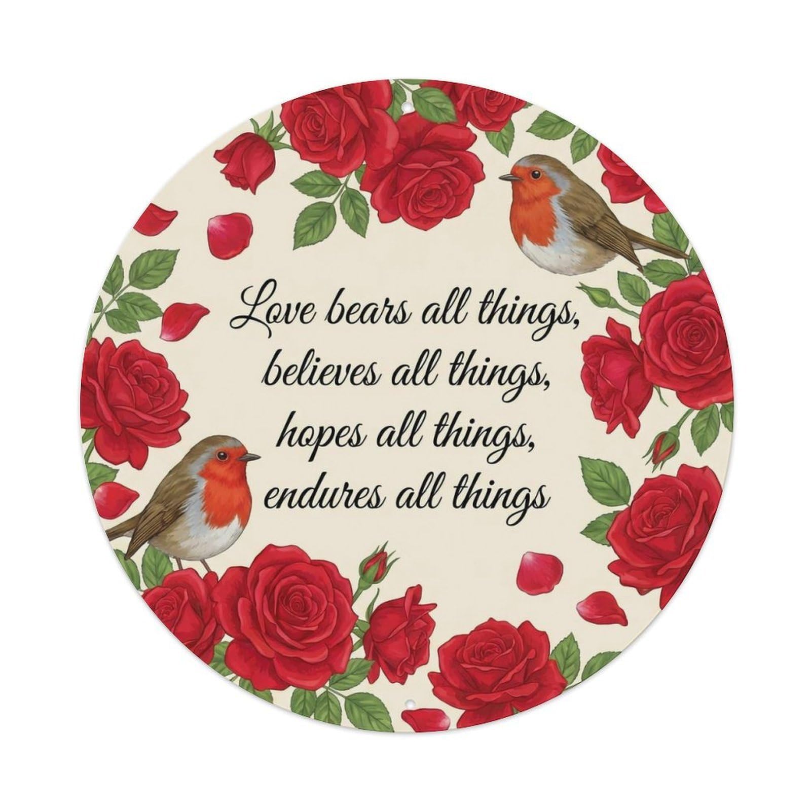 European Robin Garden Sign Heaven Love Love Metal Tin Sign