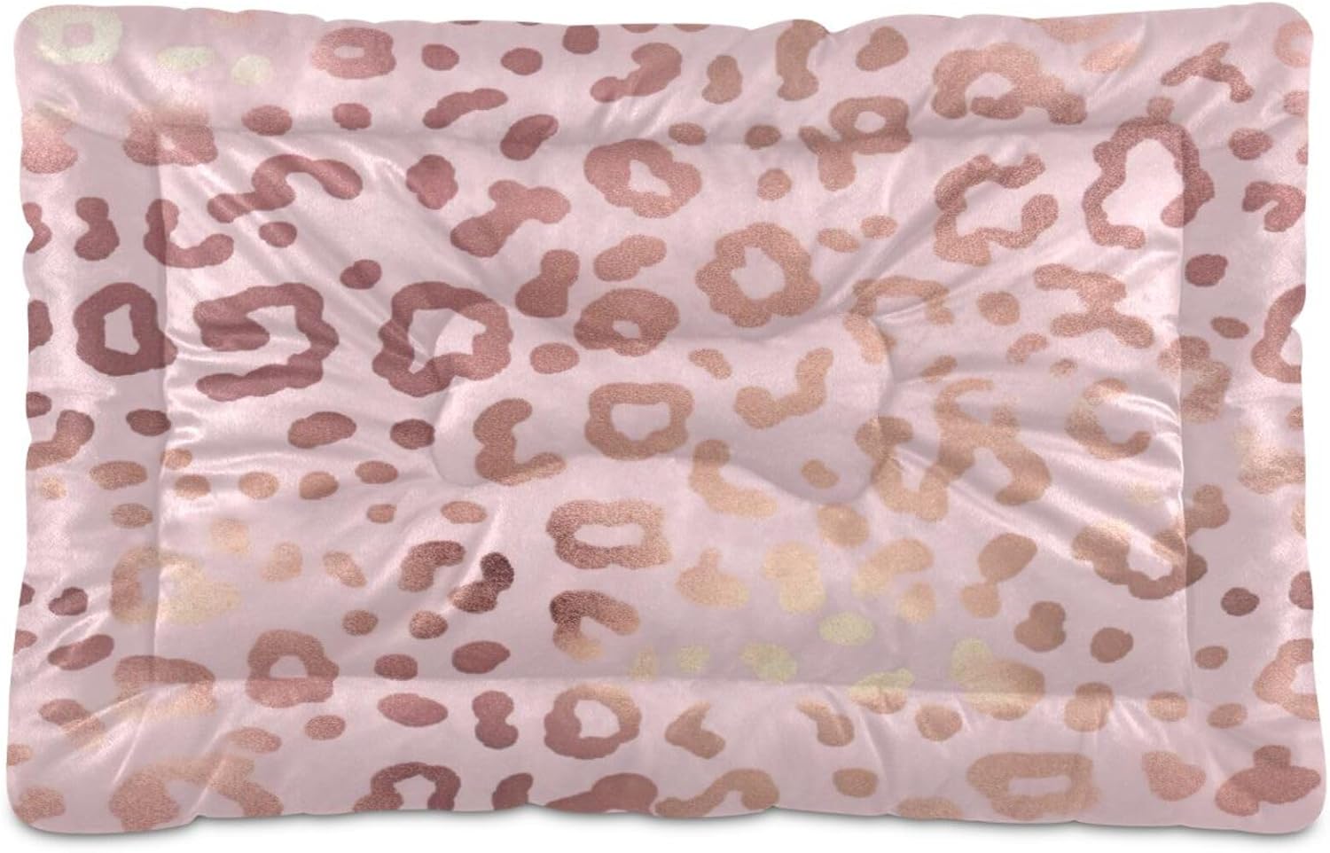 Leopard Pink Pet Bed Pad Soft Dog Bed Mat with Anti-Slip Bottom, Machine Washable Crate Pad Mattress for Dog Sleeping- 36 * 24 inches