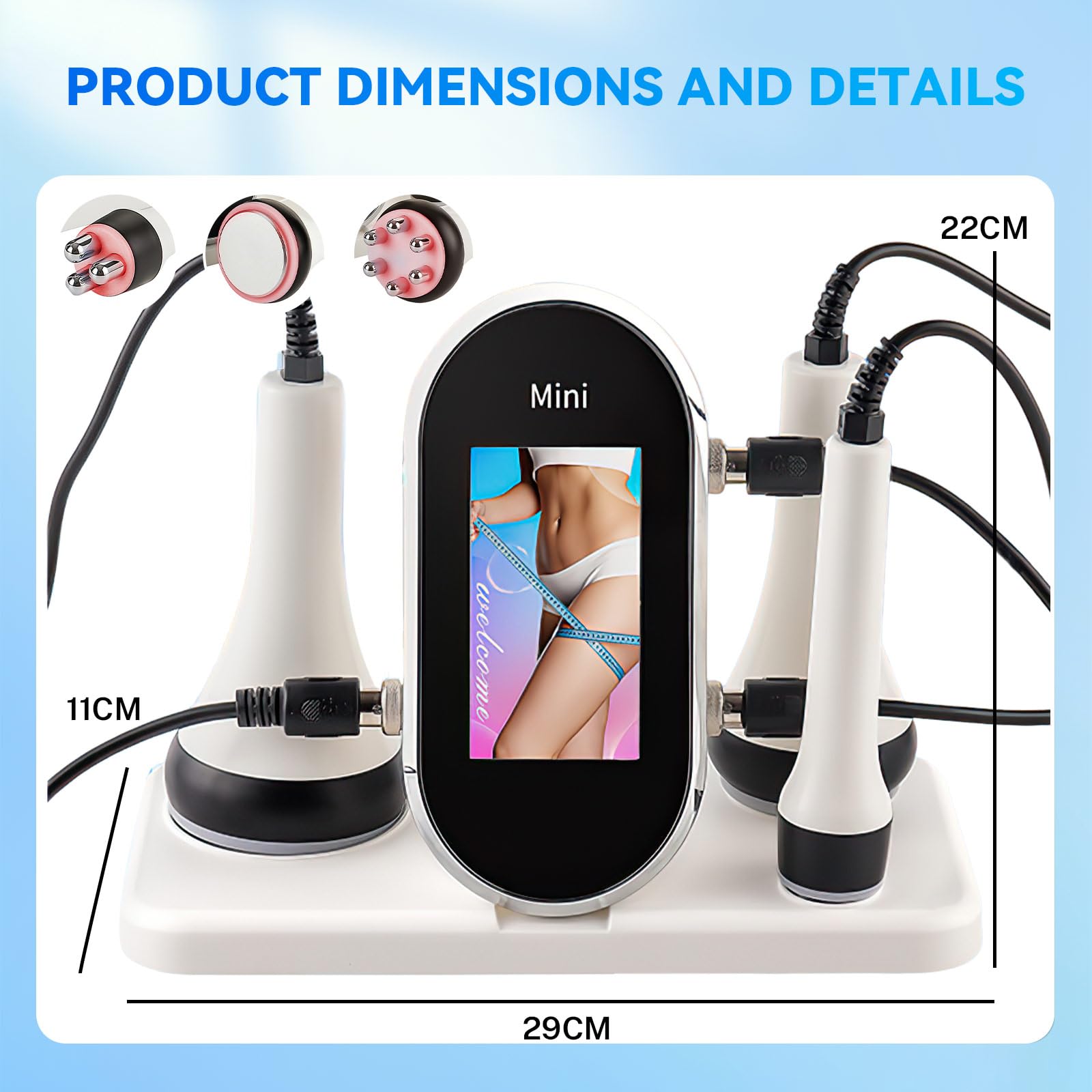 40 K Massaggiatore Anti Cellulite Apparato dimagrante, Lipocavitazione Radiofrequenza 4 in 1, Corpo dimagrante macchina, Macchina di bellezza del viso, per il viso, i braccia, l'addome (B-3 in 1)