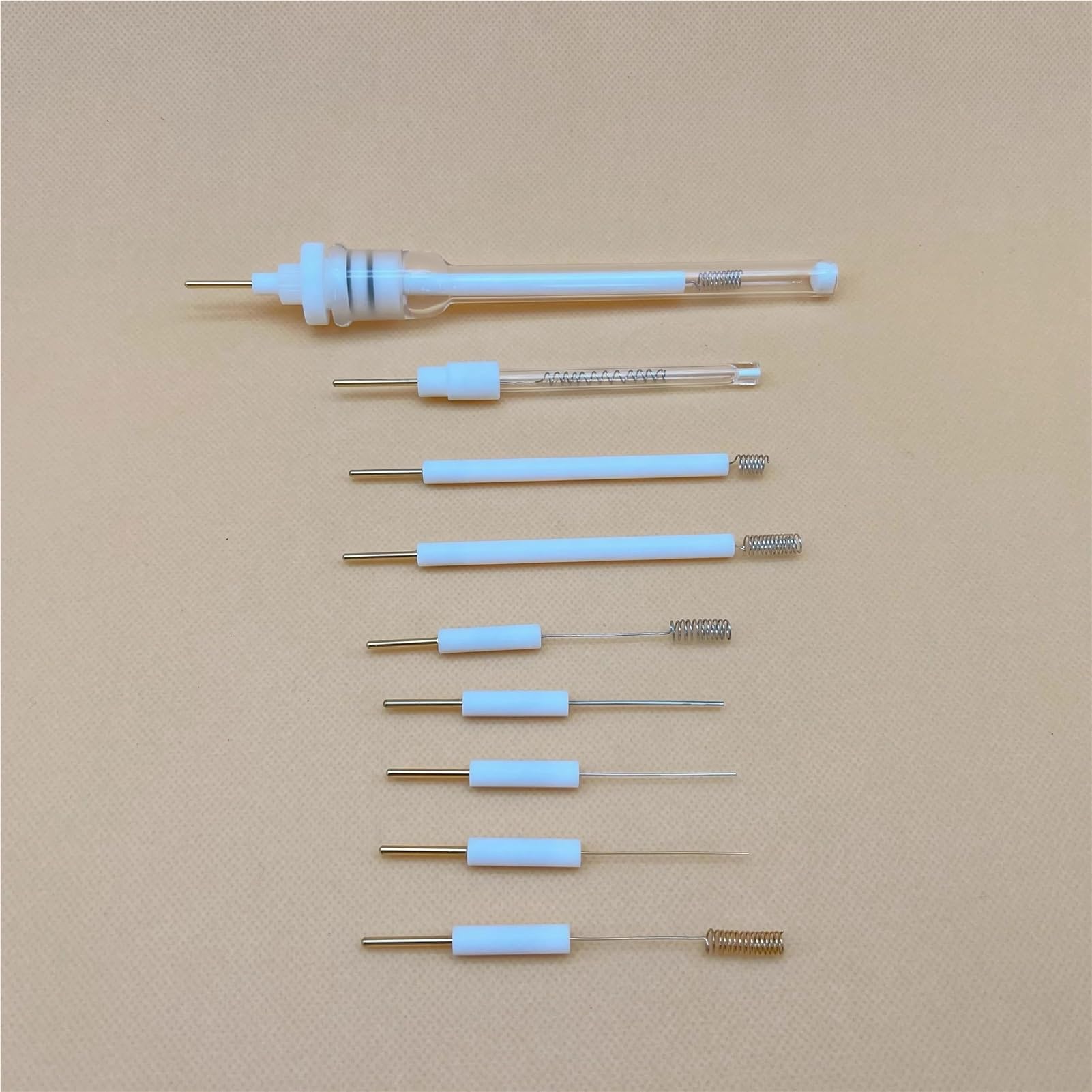 sujeniir Electrochemical 0.5 X150mm Salt Bridge Spring Platinum Wire Pair Electrode 0.5mm Gold Wire Ring Auxiliary Electrode Customizable(Grey)