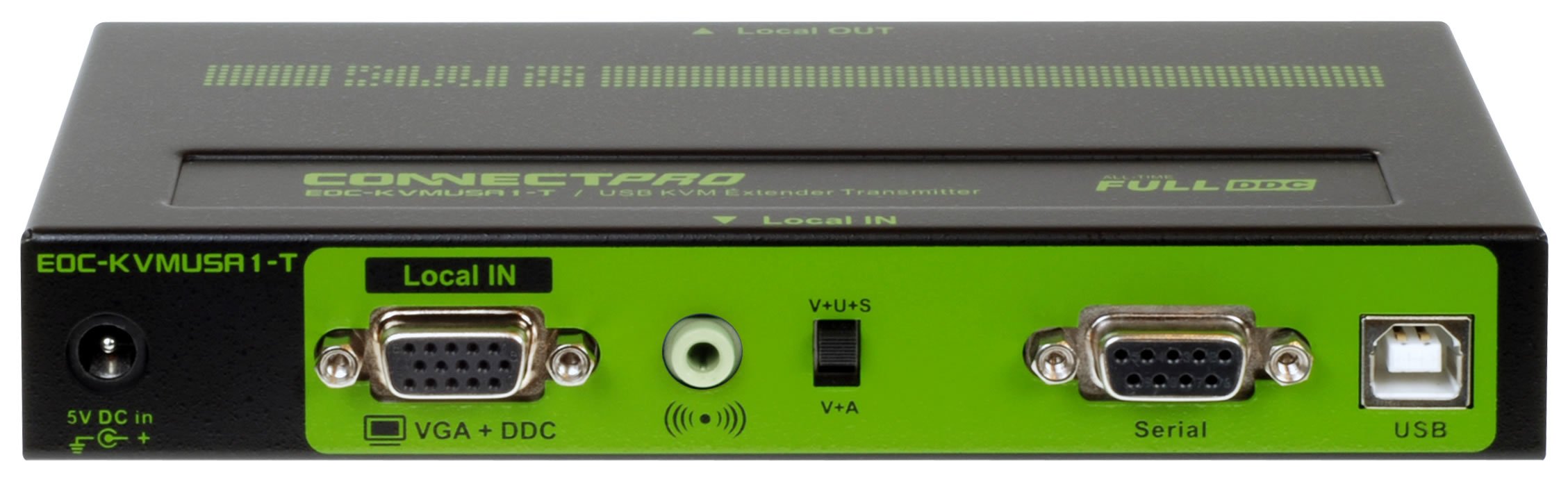 ConnectPRO EOC-KVMUSA1 KVM Console Extender for Video, USB, Serial, and Audio over CATx up to 1,000 ft.