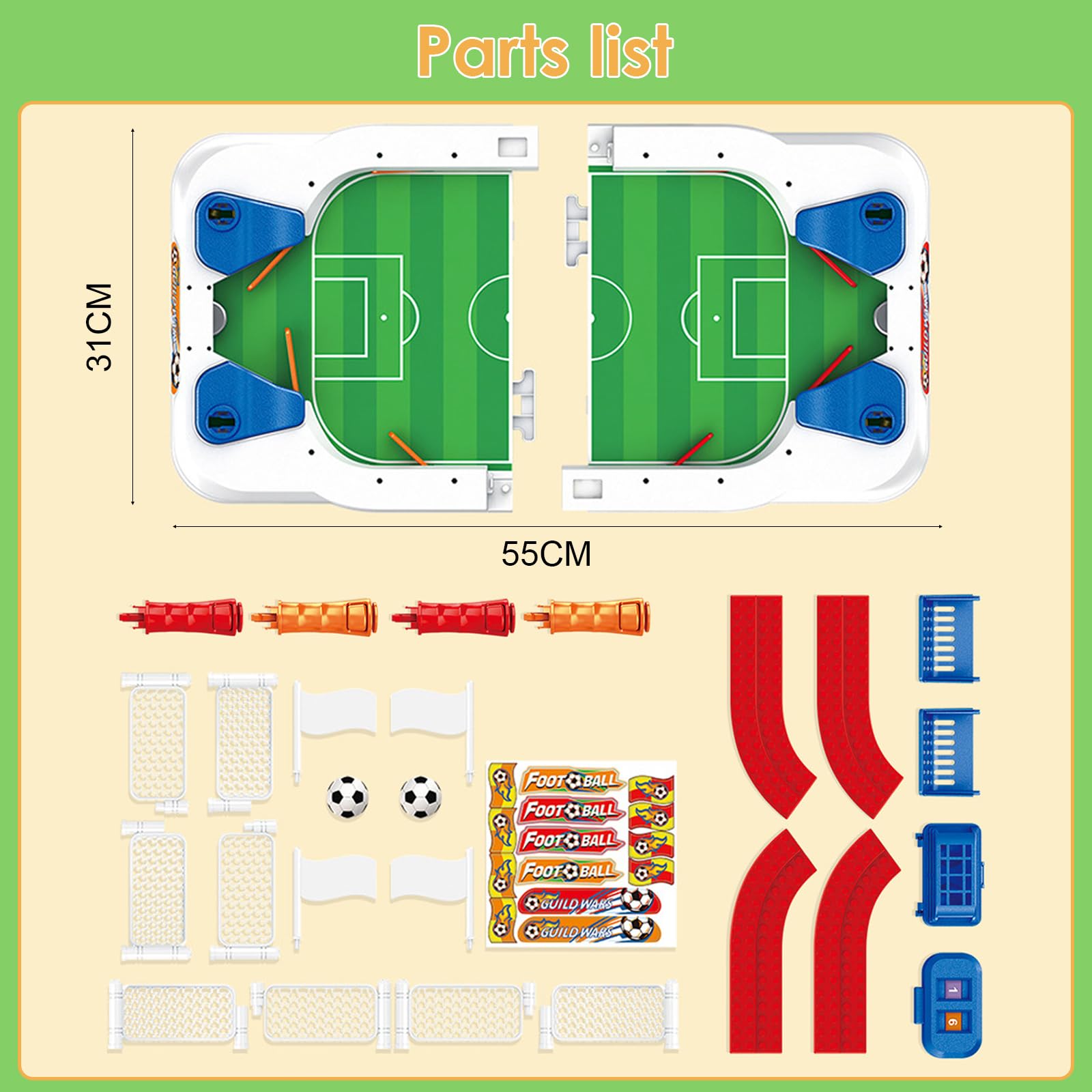 Futbolines para Niños, Futbolin Niños, Juego de Mesa Futbol, Regalos Futbol Niño, Mini Futbolin Interactivo para Dos Jugadores, para Cumpleaños, Juegos Familiares Entre Niño, Adultos