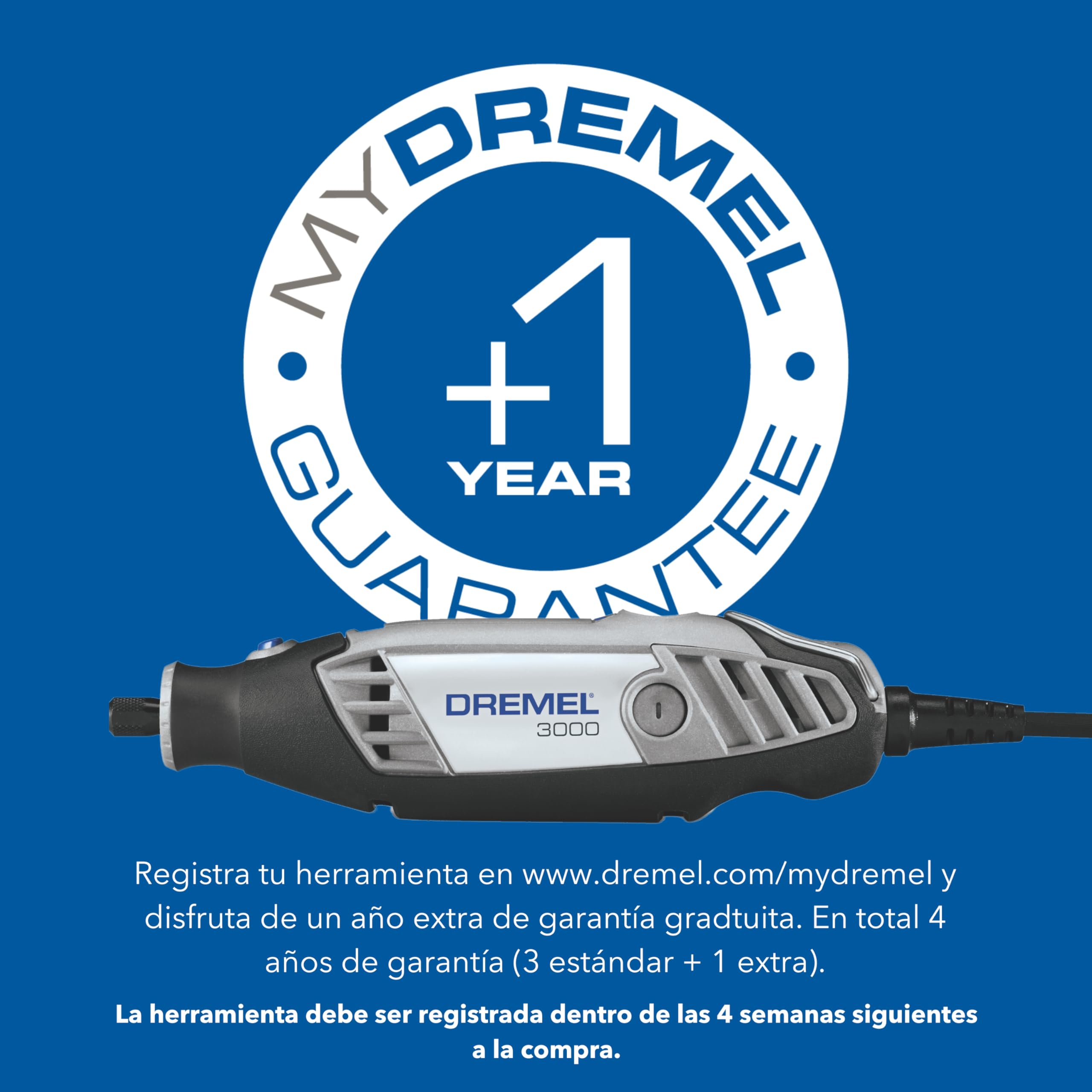 Dremel 3000 - Multiherramienta 130 W, kit con 1 complemento y 25 accesorios y estuche, velocidad variable 10.000-33.000 rpm para tallar, grabar, fresar, amolar, limpiar, pulir, cortar y lijar
