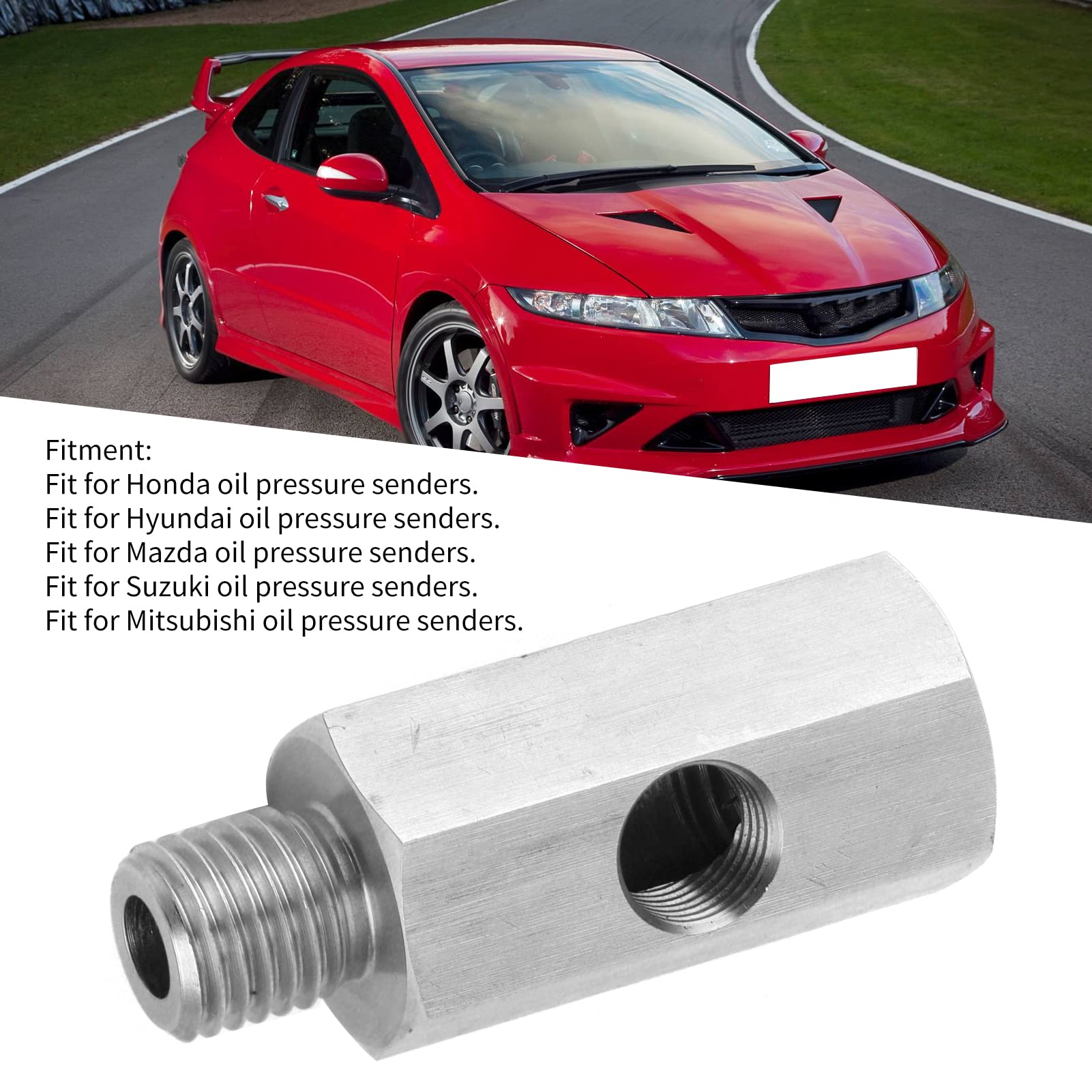 Raccordo A T Per Sensore Pressione Olio - Adattatore 1/8" NPT A M12x1.5 In Acciaio