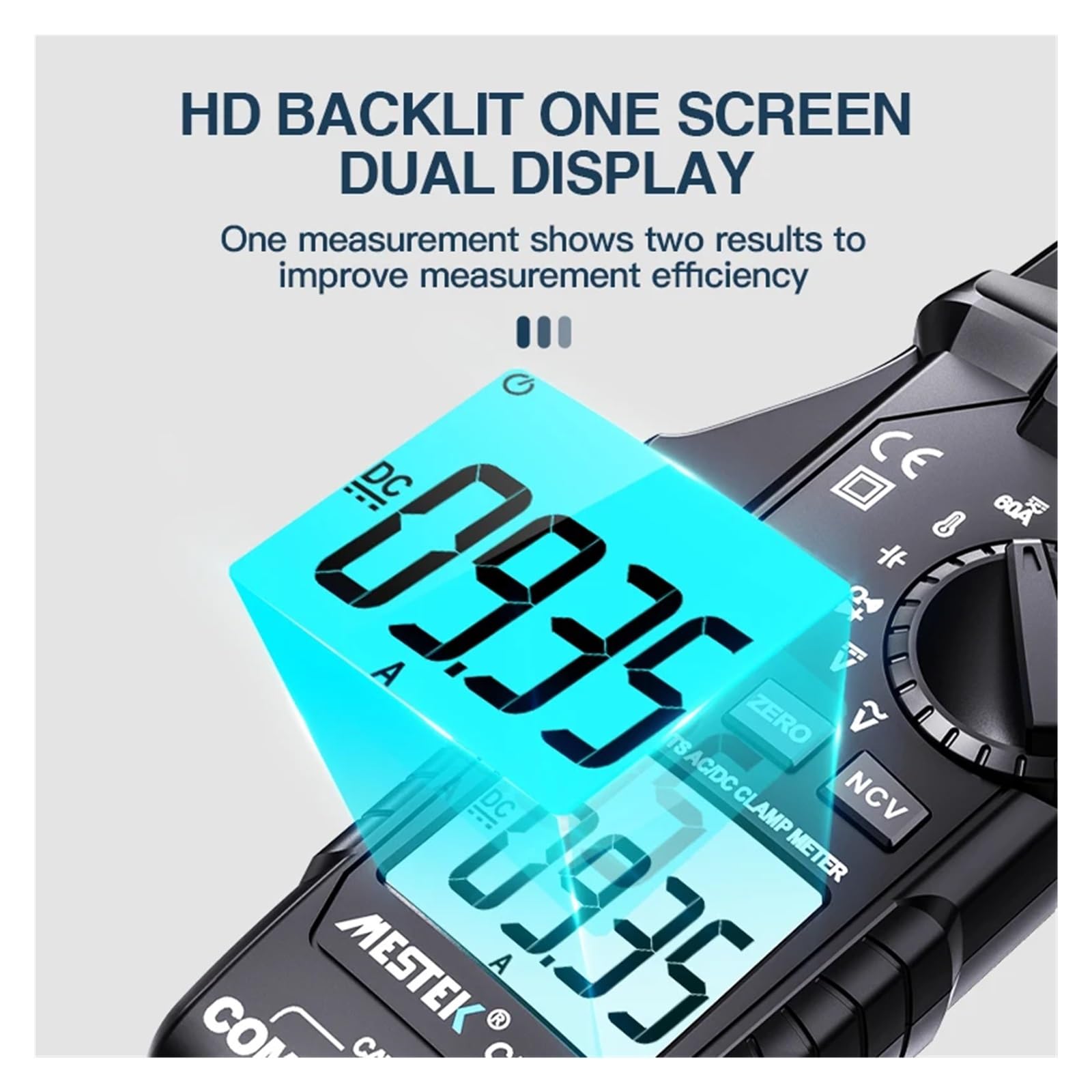 Pinza amperimétrica Digital de 0 a 600 A CC/CA con sonda de Temperatura y borrado de Datos a Cero.(CM83A)