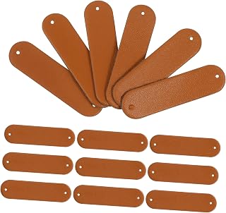 Lurrose 100piezas Etiquetas De Cuero Pu Para Manualidades Etiquetas Decorativas Para Ropa Con Dos Color Chocolate Clásico Para Coser Bolsas Prendas y Accesorios