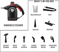 Vista 9 de Dirt Devil Vaporizador de mano 7 en 1, limpiador de vapor a presión para uso doméstico, tanque de agua XL, incluye herramientas de limpieza
