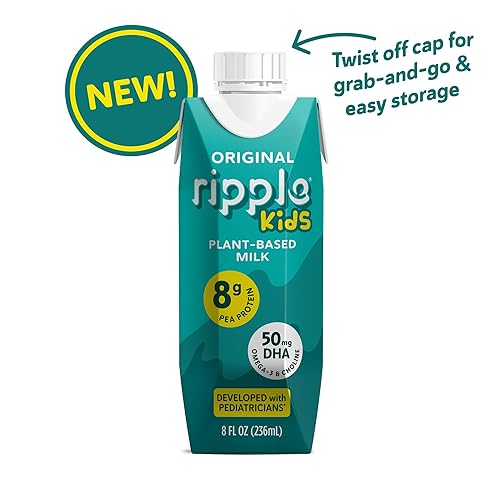 Miniatura 3 de Ripple Kids Original Leche Vegetal a Base de Plantas  Recomendado por Pediatras  8g de Proteína de Guisante  Estable  Certificado Vegano y Sin GMO