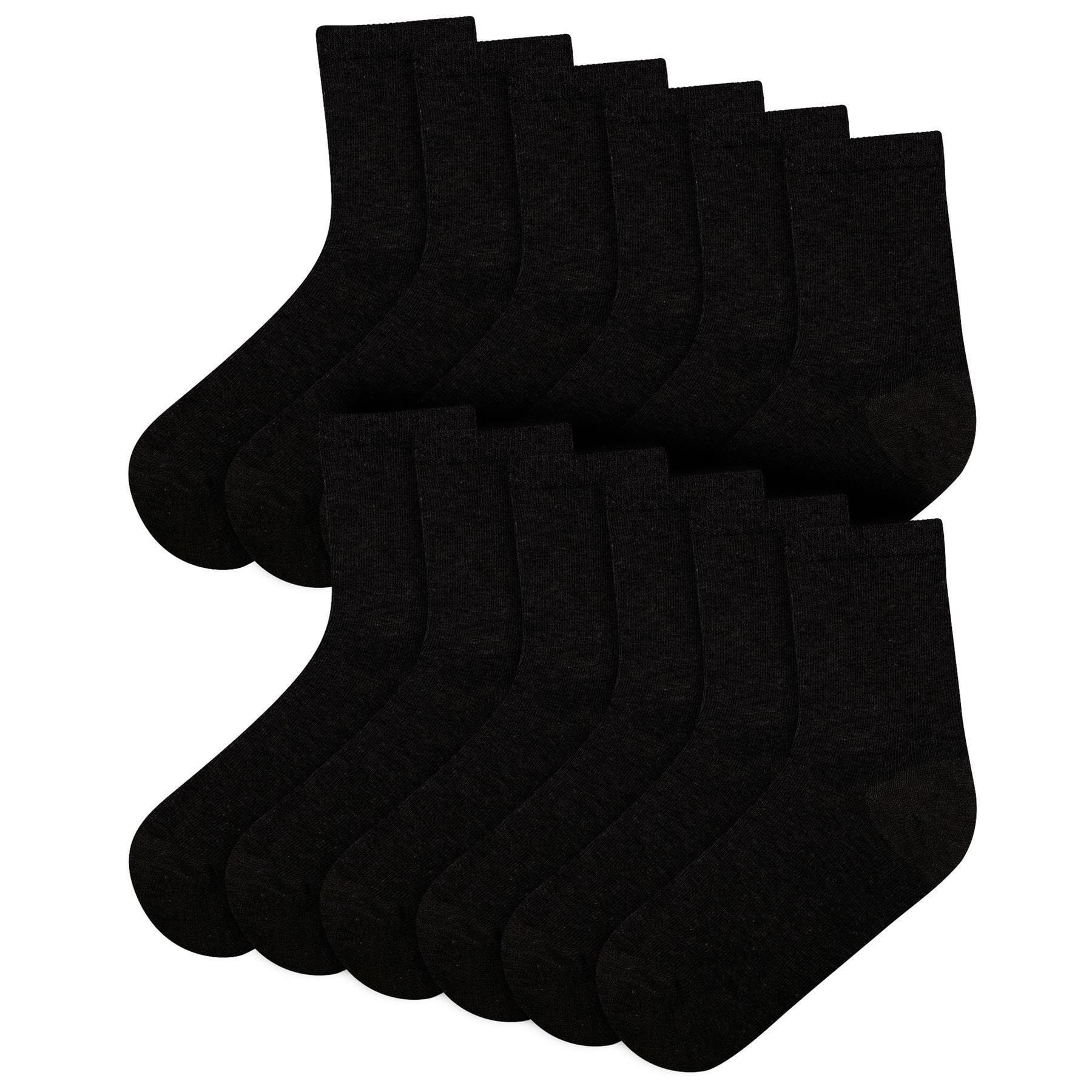 A2Z Mens Cotton Rich Plain Socks Luxurious Soft - Mens Socks 6 Pack Black 4-7